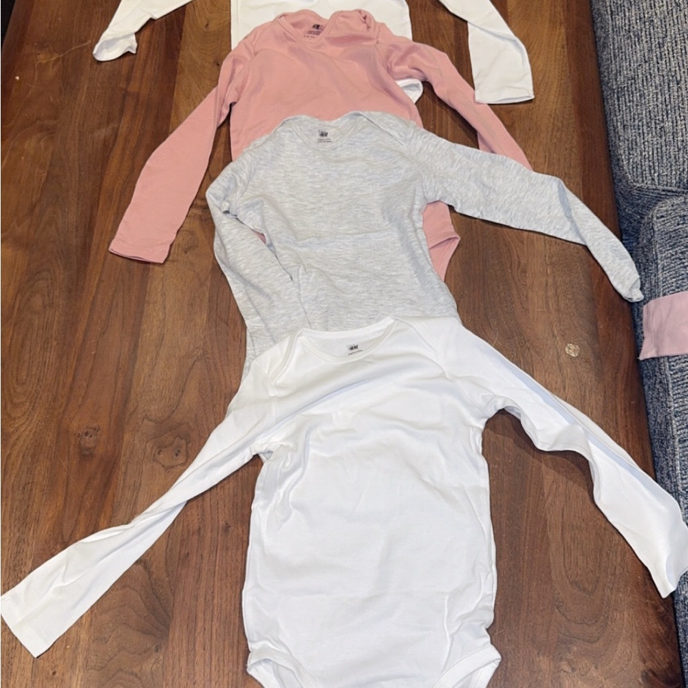 H&M Kids Bodysuits - Pink, Gray, White